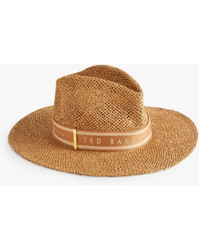 Ted Baker Clairie Straw Fedora Hat - Brown