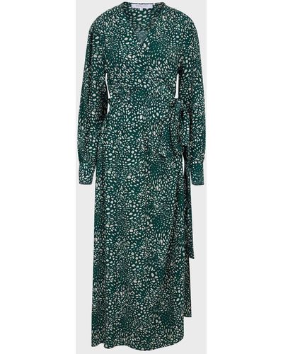Gerard Darel Jovana Abstract Print Wrap Dress - Green