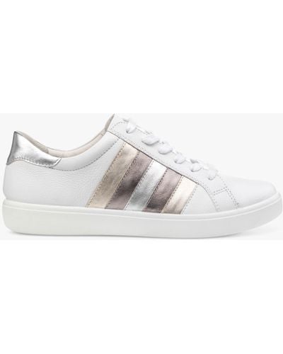 Hotter Switch Extra Wide Fit Leather Trainers - White