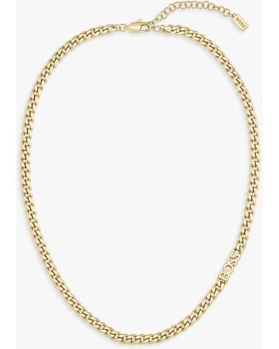 BOSS Kassy Curb Chain Necklace - White
