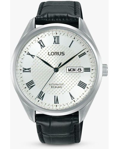 Lorus Rl437bx9 Automatic Leather Strap Watch - White