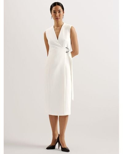 Ted Baker Molenaa Tailored Midi Dress - White