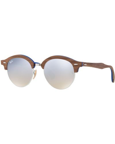 Ray-Ban Rb4246m Clubround Wood Round Sunglasses - Brown