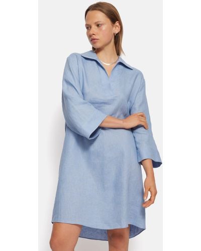 Jigsaw Linen Tunic Dress - Blue
