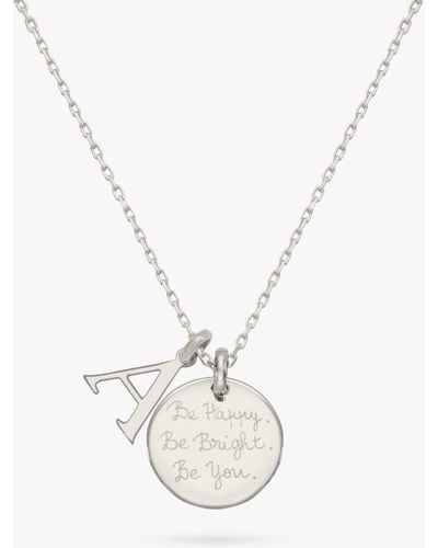 Merci Maman Personalised Alphabet Pendant Necklace - Metallic