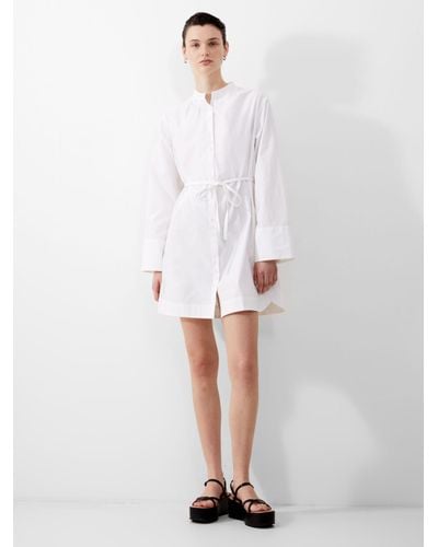 French Connection Alissa Cotton Mini Shirt Dress - White