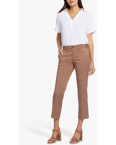 NYDJ Straight Leg Ankle Trousers - White