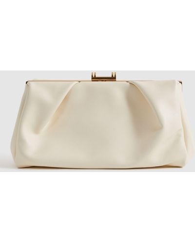 Reiss Madison Clutch Bag - Natural