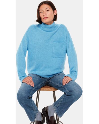 Whistles Wool Roll Neck Jumper - Blue