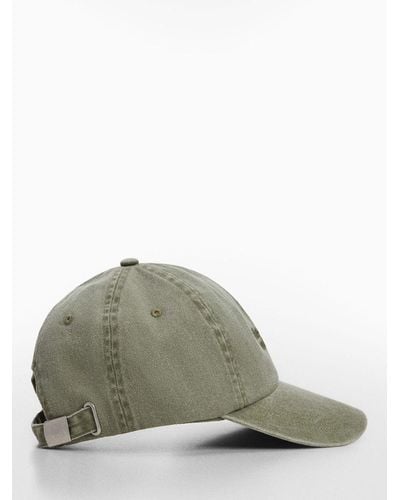 Mango Quote Embroidered Message Cap - Green