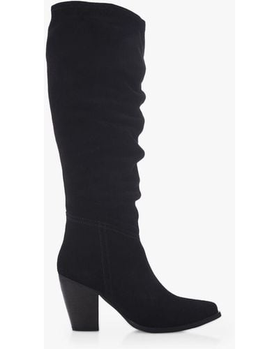 Moda In Pelle Seleste Suede Knee High Boots - Black