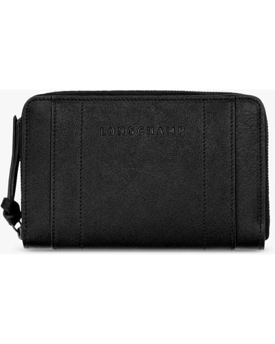 Longchamp 3d Leather Wallet - Black