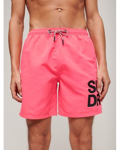 Superdry Sportswear Logo 17" Recycled Swim Shorts - Pink