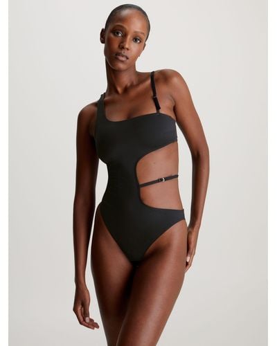 Calvin Klein Cut Out Swimsuit - Black