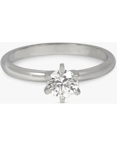 Kojis 14ct White Gold Solitaire Diamond Second Hand Ring - Grey