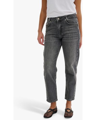 My Essential Wardrobe Mommy High Tapered Jeans - Grey