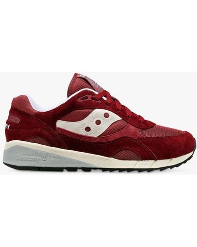 Saucony Shadow 6000 Lace Up Trainers - Red