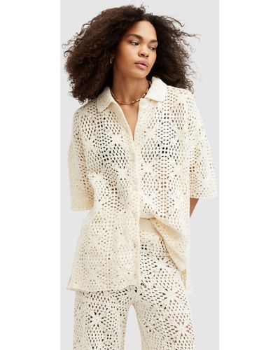 AllSaints Milly Crochet Shirt - White