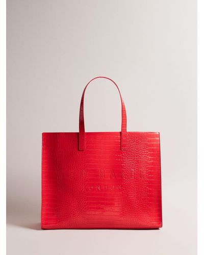 Ted Baker Imitation Croc Detail Icon Bag - Red