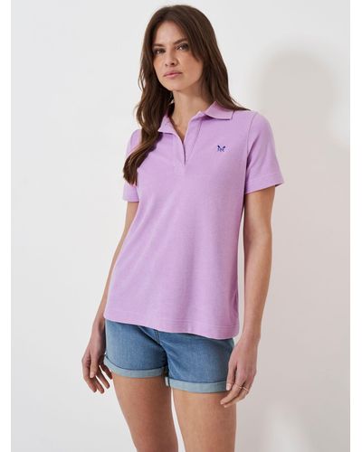 Crew Cotton Blend Polo Shirt - Purple