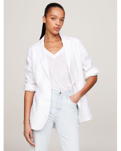 Tommy Hilfiger Linen Blend Blazer - White