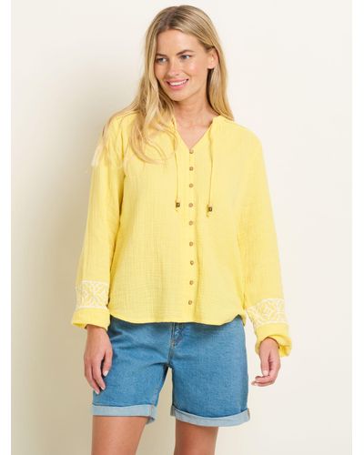 Brakeburn Jessie Embroidered Blouse - Yellow