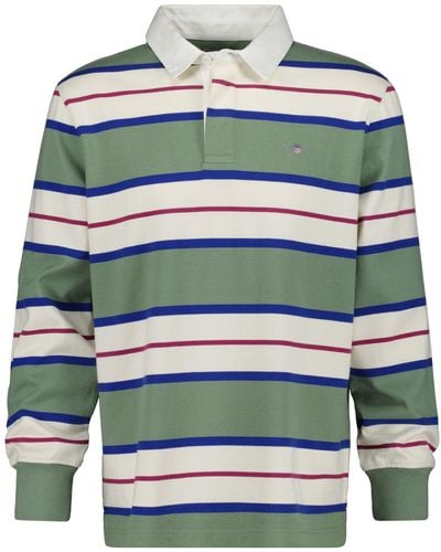 GANT Stripe Rugger Rugby Shirt - Green