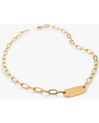 Monica Vinader Oval Id Chain Necklace - Natural
