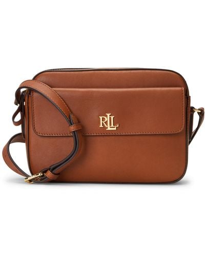Ralph Lauren Lauren Marcy Leather Camera Bag - Brown
