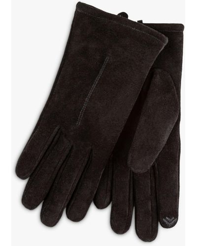 Totes Isotoner One Point Suede Gloves - Black