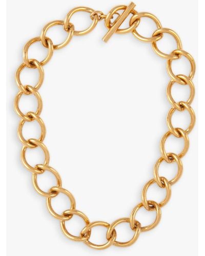 Susan Caplan Vintage Monet 22ct Gold Plated Large Link Chain Necklace - Metallic