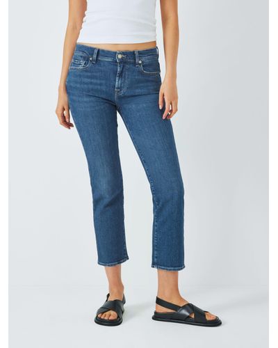 7 For All Mankind The Straight Cropped Jeans - Blue