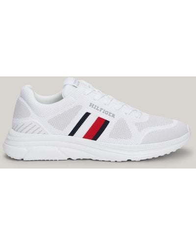 Tommy Hilfiger Knit Run Flag Logo Trainers - White