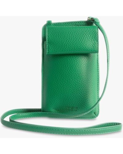 Caroline Gardner Vegan Leather Crossbody Phone Bag - Green