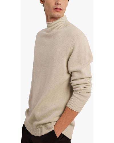 SELECTED High Neck Essential Pullover Jumper - Natural