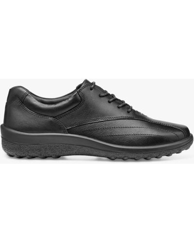 Hotter Tone Ii Classic Leather Bowling Style Shoes - Black
