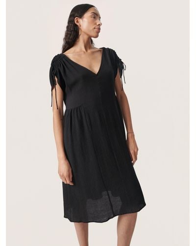 Soaked In Luxury Kehlani Open Back Short Sleeve Dress - Black