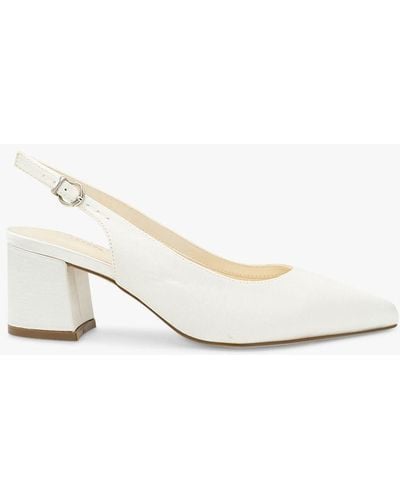 Paradox London Bessy Wide Fit Dyeable Satin Slingback Court Shoes - White