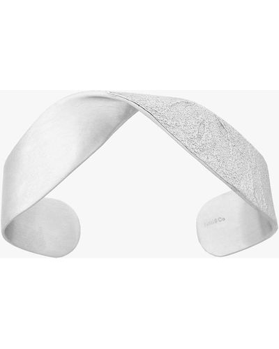 Tutti & Co Praise Open Textured Twist Bangle - White