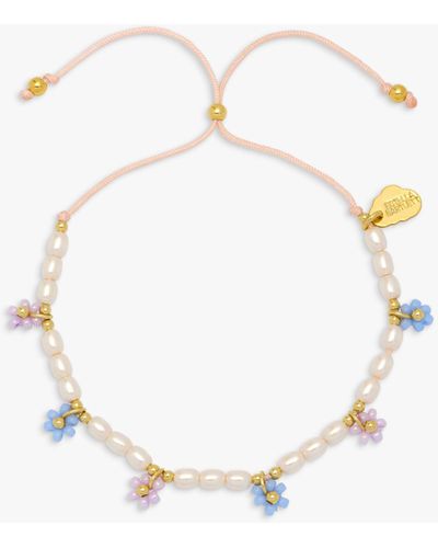 Estella Bartlett Louise Freshwater Pearl And Miyuki Flower Bracelet - Natural