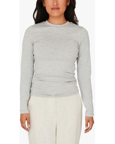 A-View Stabil Cotton Blend Long Sleeve Top - Grey