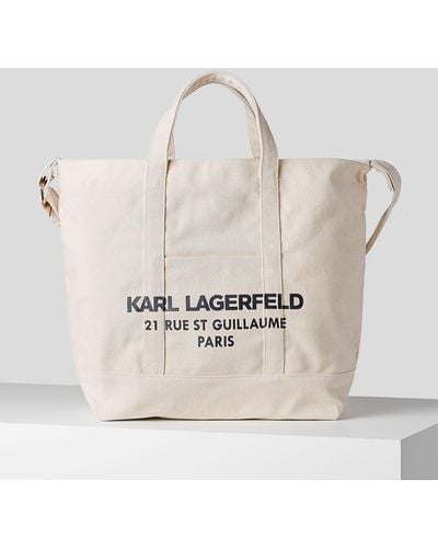 Karl Lagerfeld Rue St Guillaume Canvas Shopper Bag - Natural