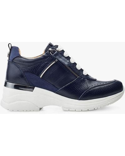Moda In Pelle Alican Leather Trainers - Blue