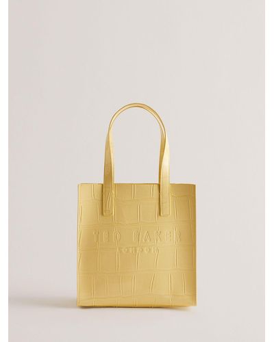 Ted Baker Reptcon Croc Effect Small Icon Tote Bag - Yellow