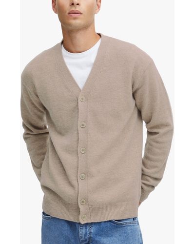 Casual Friday Karl Lambswool Knitted Cardigan - Natural