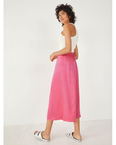 Hush Marisa Midi Satin Skirt - Pink