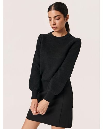Soaked In Luxury Pipa Cotton Blend Jumper - Black