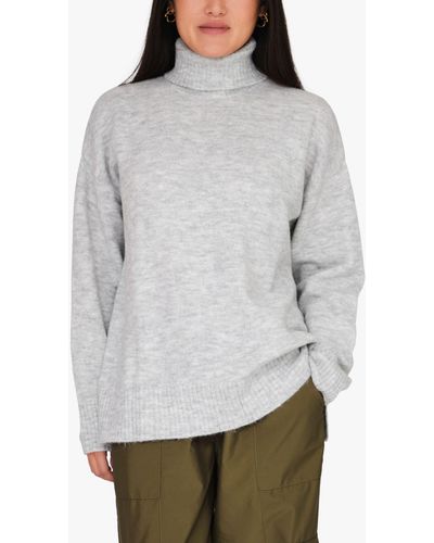 A-View Penny Wool Blend Roll Neck Jumper - Grey