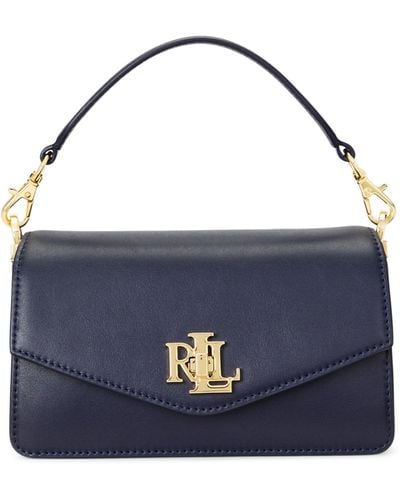 Ralph Lauren Lauren Tayler Full Grain Leather Cross Body Bag - Blue