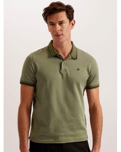 Ted Baker Helta Striped Polo Shirt - Green